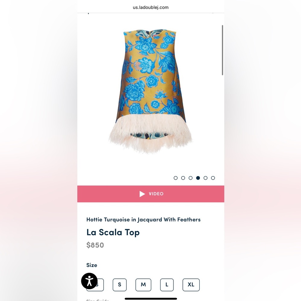 La DoubleJ La Scala, Hottie Turquoise in Jacquard With Feathers Top - Picture 2 of 10
